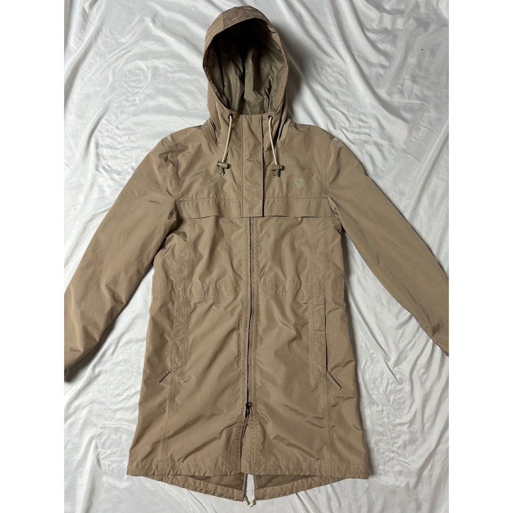 The North Face Womens Cagoule DryVent Parka Rain Jacket Tan XS NF0A2S51 - Picture 2 of 16